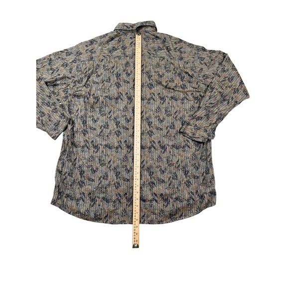 JHANE BARNES XL Button Up Shirt Abstract Leaf Print Men's Long‎ Sleeve - Picture 9 of 10